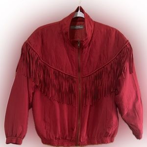 Vintage Red Fringed Jacket